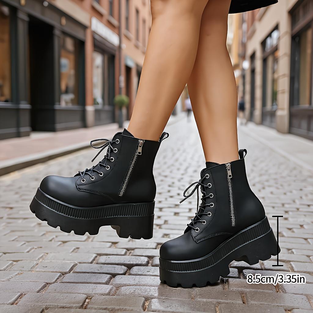 New Summer Platform Ankle Boots, Suitable for Women, Casual Shoes, Women's Lace-up Platform Boots