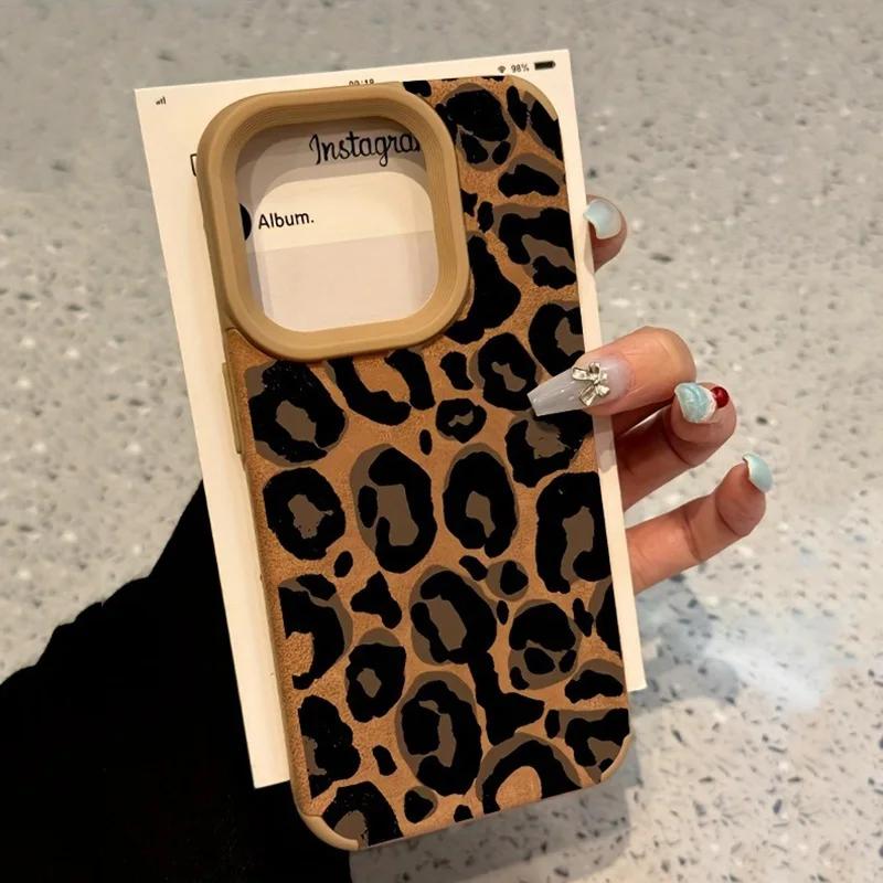 Fashionable Leopard Pattern Design Leather Phone Case For iPhone 16 15 14 13 12 11 Pro Max Plus XR X XS Max Shockproof Cover