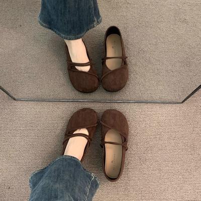 One Pedal Shallow Mouth Women's Summer New Single Shoes Flat Shoes Mary Jane Doudou Shoes