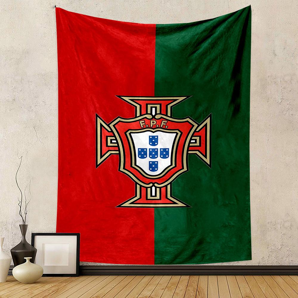 Portugal National Football Team Emblem Patterned tapestry home decor, suitable for bedroom and living room, gift