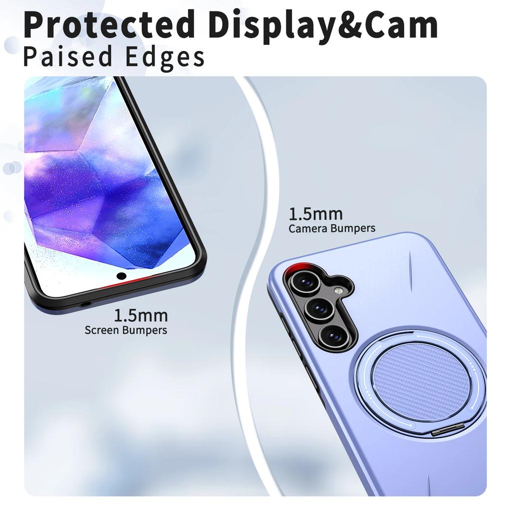 360° Magnetic Bracket Case For Samsung Galaxy A56 A36 A26 A16 A06 A17 A07 A55 A35 A25 A05S A15 A14 A05 For Magsafe Armor Cover