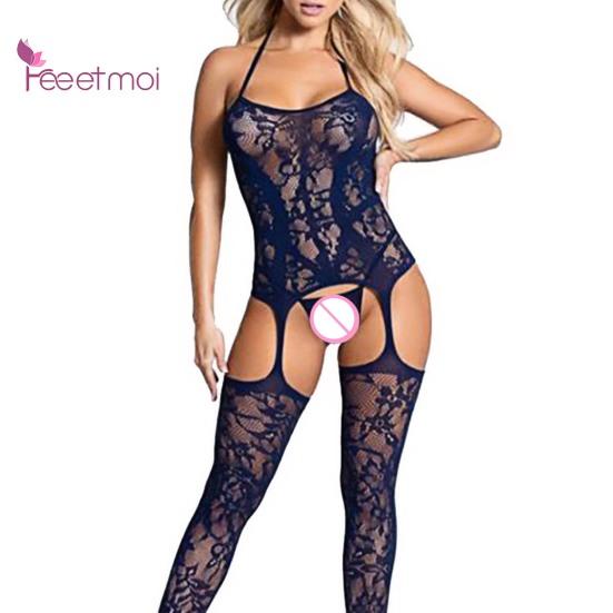 Ropa interior de mujer ahuecada buena ductilidad ropa de dormir para mujer ropa Sexy suave medias de camisón táctiles de piel