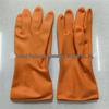 100g Orange Latex Gloves, Acid and Alkali Resistant, Corrosion Proof, Waterproof, for Household Use