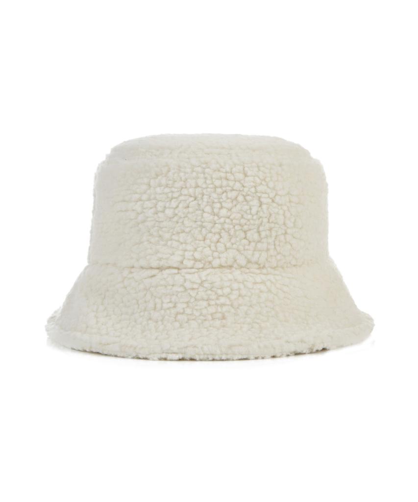 Bajal Studded Logo Fleece Bucket Hat White