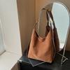 Vintage Commuter Large Capacity Matte Underarm Bag Women's Suede Bucket Bag Tote Bag  Niche Shoulder Bag