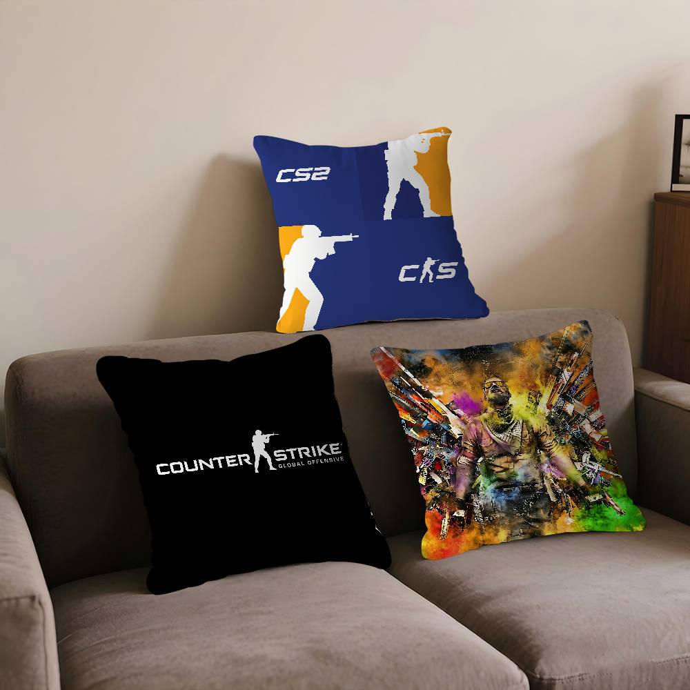 C-Counter-S-Strike CS 2 LOGO Cushion Cover Decorative Pillow Sofa Home Decor Case Pillow Cases