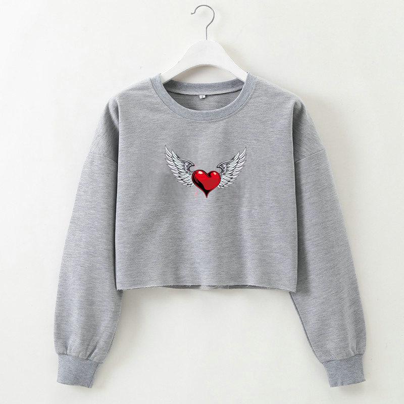 European & American Women's Long-Sleeve Short Sweatshirt - 2021 Autumn Collection
