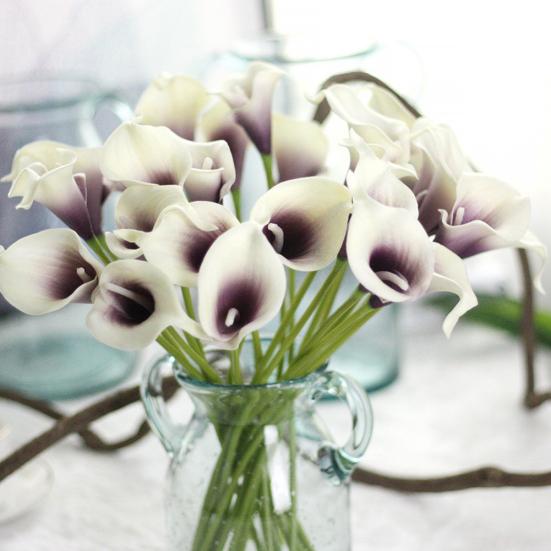 1 Zweig künstliche Blume Calla-Lilien-Brautstrauß für Zuhause, Hochzeit, Party, Dekoration