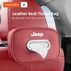 Car Tissue Box Quality Leather Auto Paper Towel Storage Bag For Jeep Grand Cherokee Wrangler JK Gladiator Compass Renegade Recon AKW1
