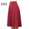 Knee-Length Skirt Women Knitting Elastic High-Waisted Solid Color Waist Breathable A-Line Skater