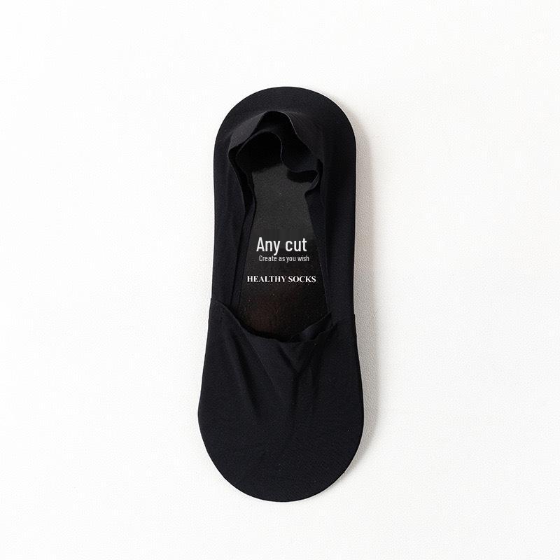 Men's Ice Silk No-Show Socks: Breathable, Sweat-Absorbing, Odor-Resistant, Non-Slip, Cotton Bottom