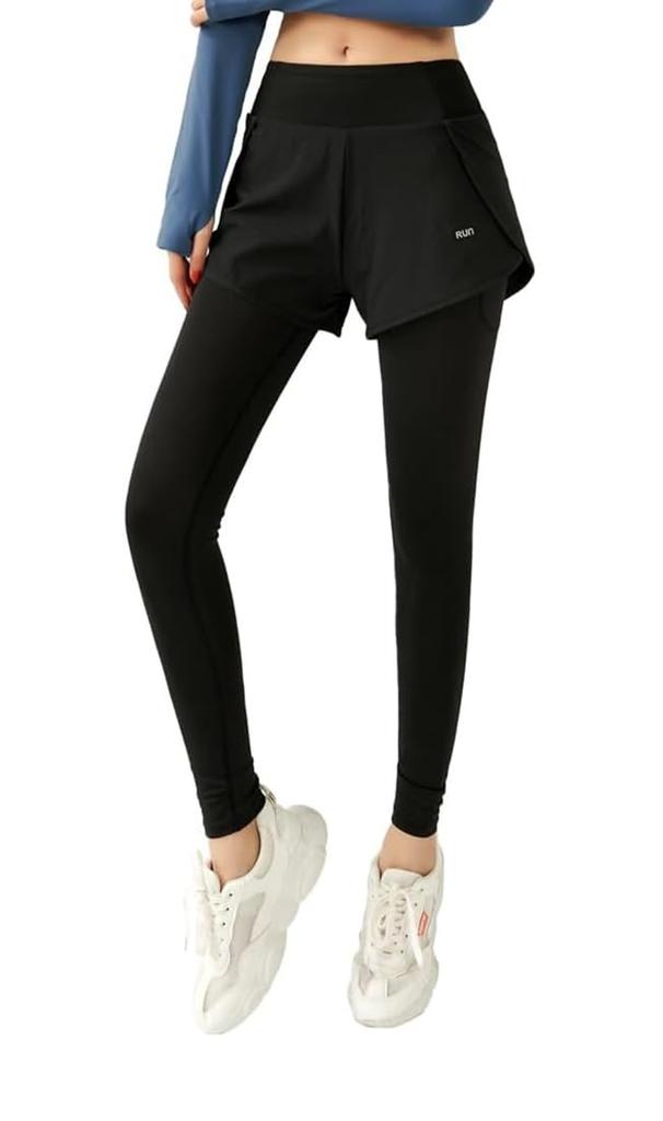 Cedar Eight Stretch Leggings with Perfect for and Training Women's High-Waisted Pockets, Yoga, Fitness, Sports, (Size M, Black)