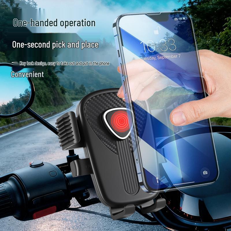 Shockproof Electric Scooter & Bicycle Phone Holder with Automatic Lock for Navigation