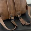Sac à dos rétro en cuir PU Grande capacité Sac à dos décontracté pour femme avec plusieurs poches Parfait pour le travail quotidien, l'école et le shopping Sans pendentif