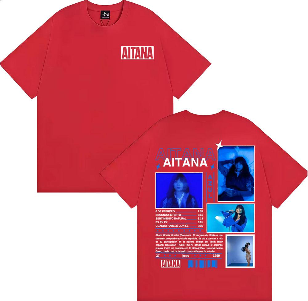 

Singer Aitana Azul Album Tour T Shirt Unisex Women Clothing Fashion Aesthetic Tshirts Summer ONeck Cotton Tshirt Streetwear S