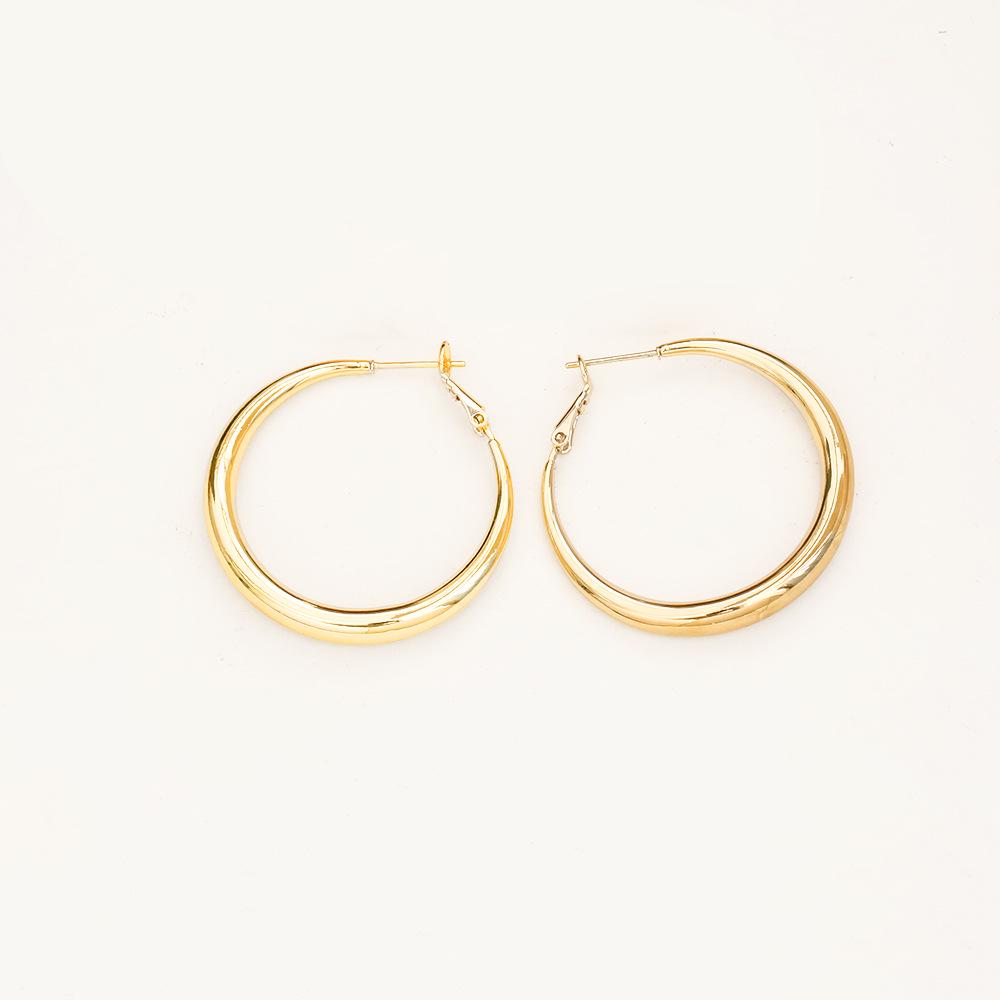 Minimalist European & American Style Gold-Plated Copper Stud Earrings - Silver Needle, Women's Fashion INS Cold Style