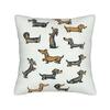 Pillow Cover Flat Various Dog Breeds Illustration  Retro Trendy Pillow Case For Sofa Home Decoration Pillowcases