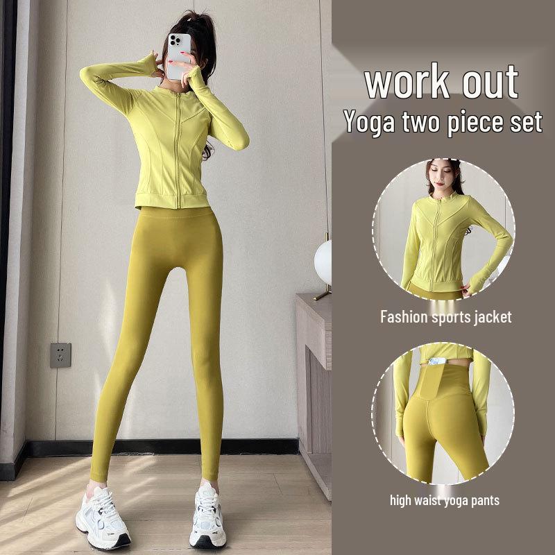 Zestaw Fitness dla Drobnych Kobiet 2024: Biała kurtka do biegania i spodnie do jogi