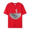 Astronaut Moon Hemisphere Men's 100% Cotton Short sleeved Fashion Women's T-shirt Casual Street Clothing