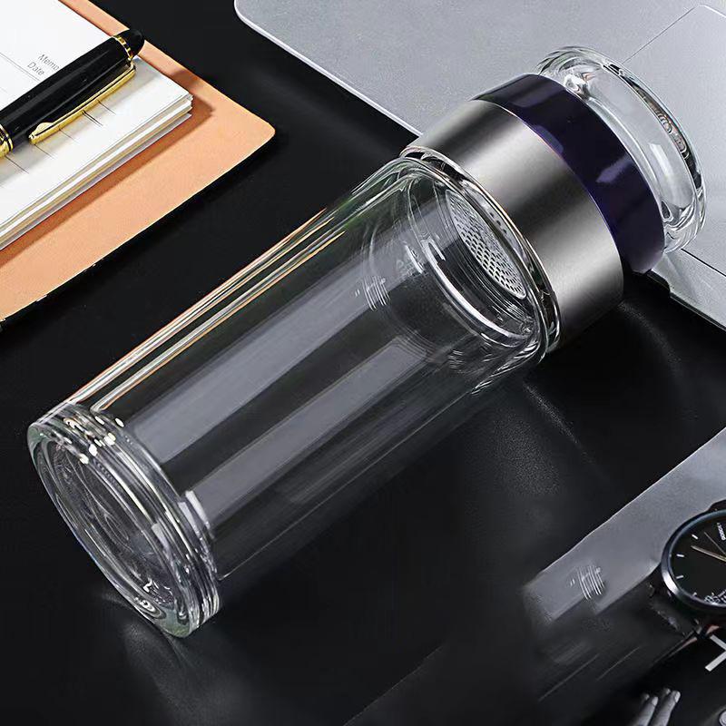 High Borosilicate Glass Tea Water Bottle Double Layer Infuser Tumbler with Tea Filter Drinkware Tea Cup for Brewing Storing Tea
