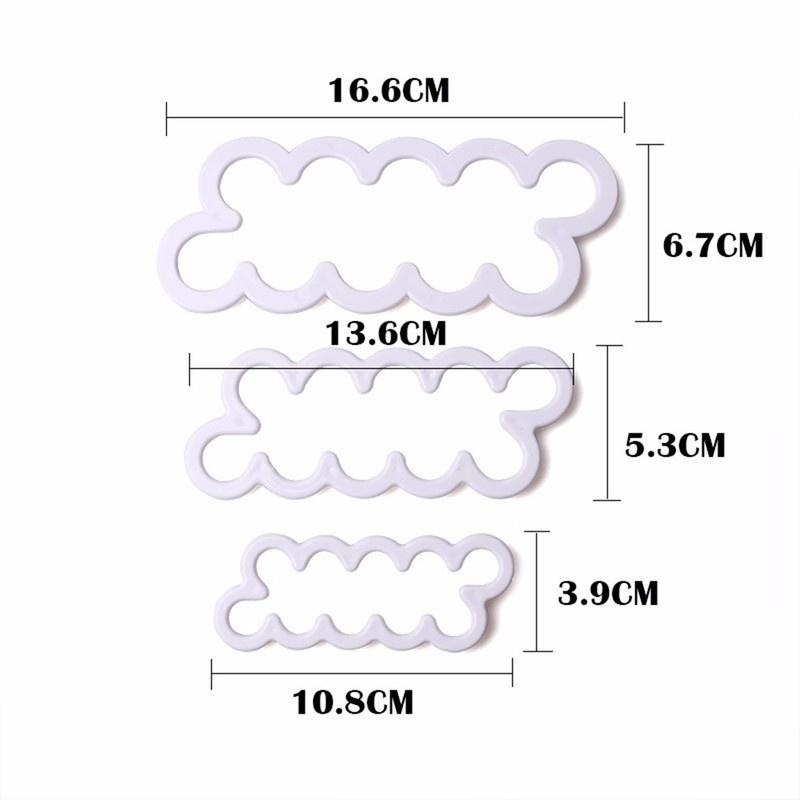 3 Pcs/set Rose Flower Cake Molds Plastic White Rose Flower Fondant Cutter Cake Decorating Molds Biscu