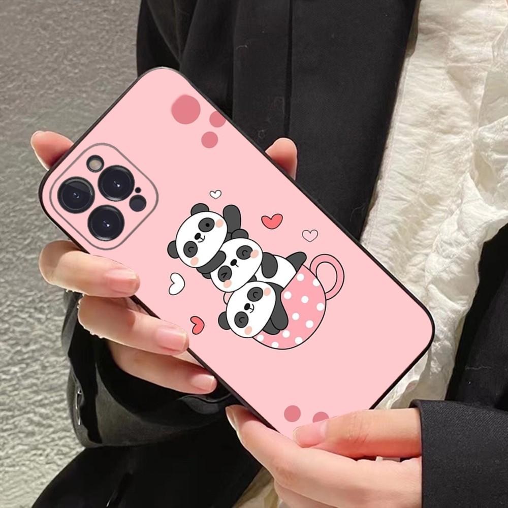 Panda Cute Phone Case For IPhone 16 15 14 11 12 13 Mini Pro XS Max Cover 6 7 8 Plus X Funda Shell