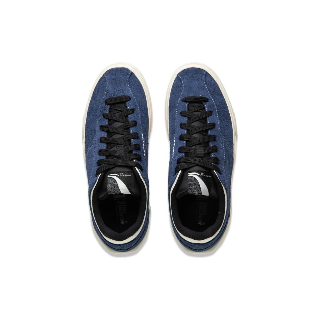 Li Ning Versatile Casual Comfortable Non-Slip Shock Absorbing Low-Top Skate Shoes Men sneaker Blue Gray AEPU015-2