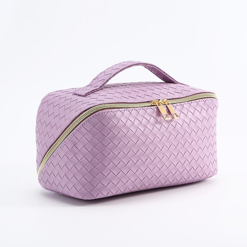 Bolsa Tejida Impermeable de Gran Capacidad para Maquillaje y Viaje para Mujeres