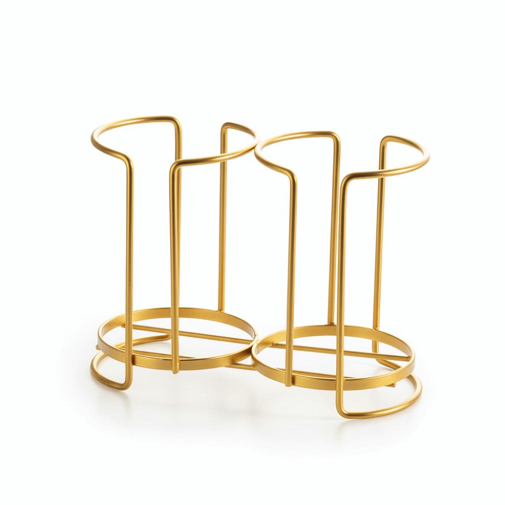 Metal Cup Rack Large Capacity Single Layer Cup Storage Shelf Hollow Out Design Double Layer Kitchen Paper Cup Holder