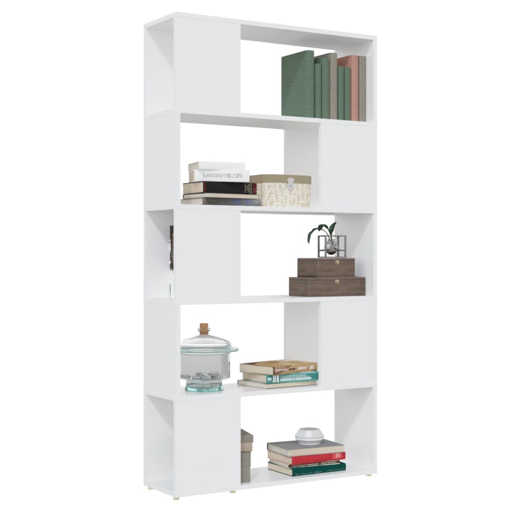 Bookshelf Room Divider White 80 x 24 x 155 cm Wood Based Material