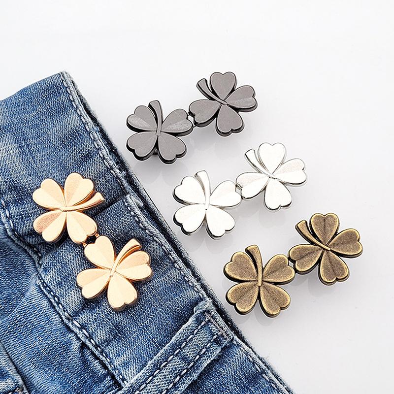 

1 шт. Четырехлистный клеверный утягивающий ремень с регулируемой пряжкой для джинсов, не требующий шитья, регулятор талии для брюк и юбок