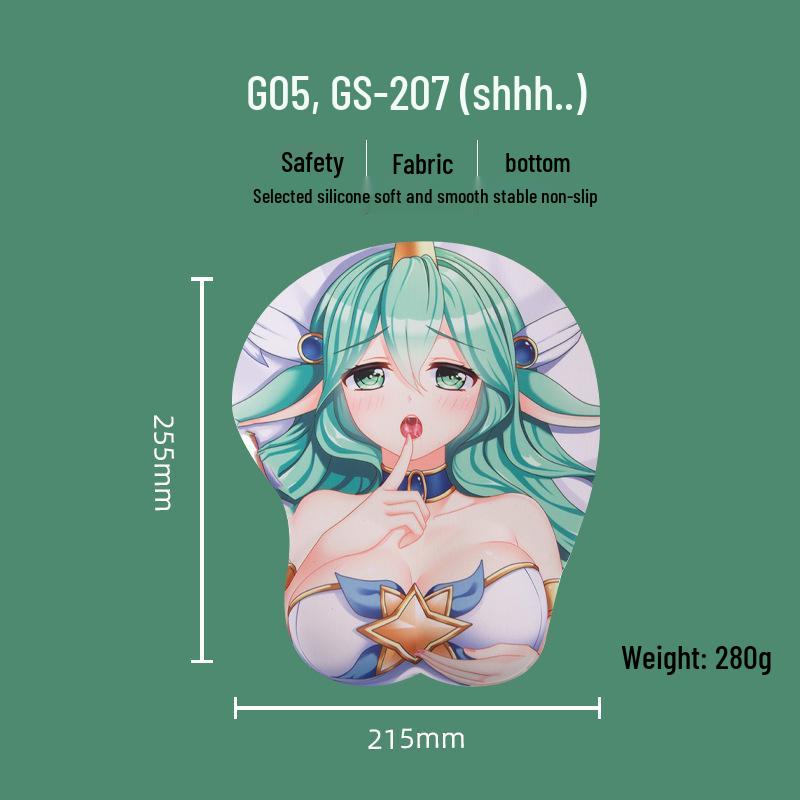 Beautiful Anime 3D Silicone Wrist Rest Mouse Pad - Creative Design, Hot Selling