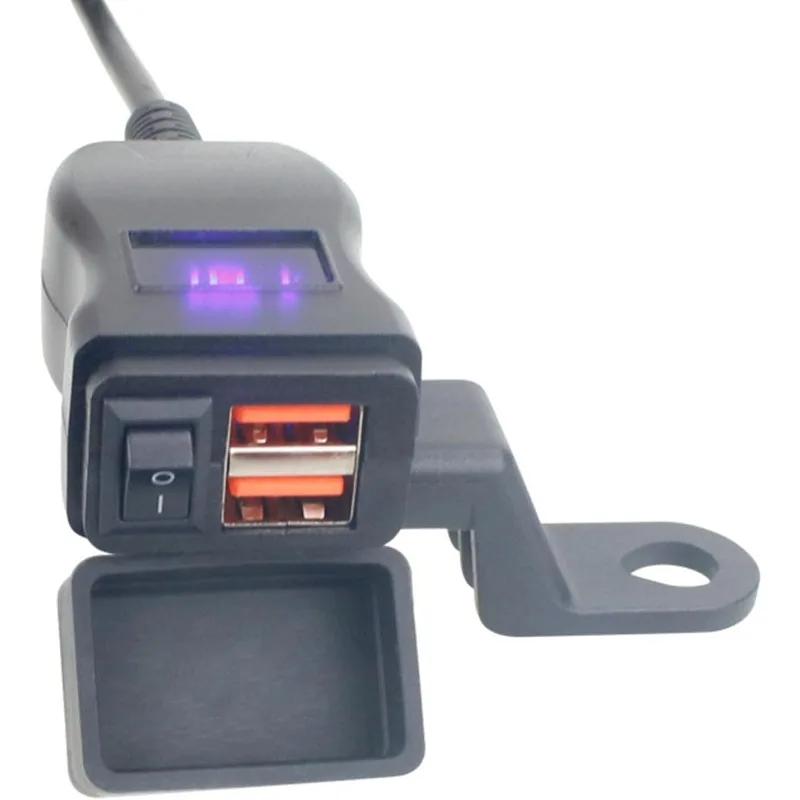 PD QC3.0 Motorcycle Type C Port Socket Connector Waterproof USB Fast Cellular Charger with Cell Mobile Voltmeter Digital Charge