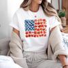 Floral American Flag Shirt Patriotic Flower Tshirt