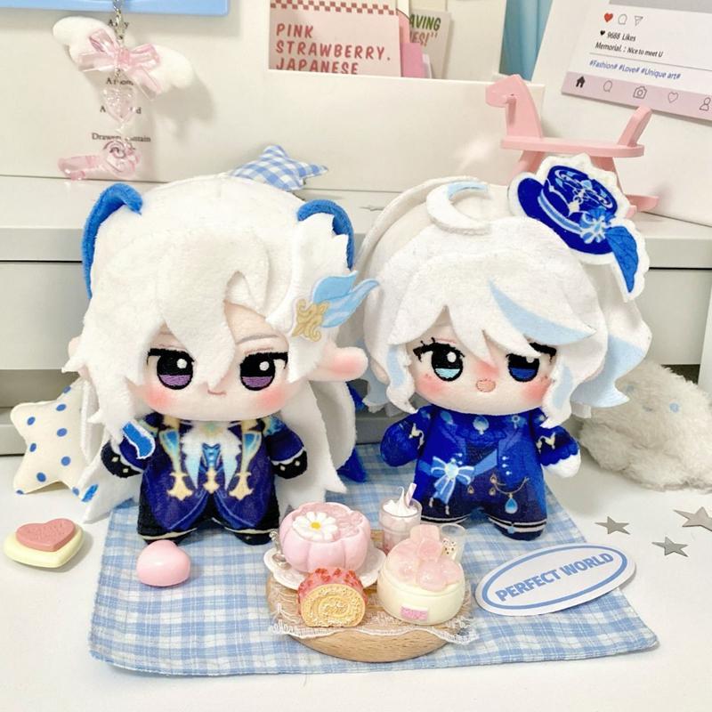 10cm Genshin Flins Plüsch Schlüsselanhänger Anime Genshin Furina Tartaglia Impact Puppe zum Aufhängen am Rucksack Fans Geschenk Partyartikel