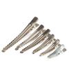 Professional With Teeth Silver Single Prong Hairdressing Hair Clips Alligator Hairpin Styling Tools