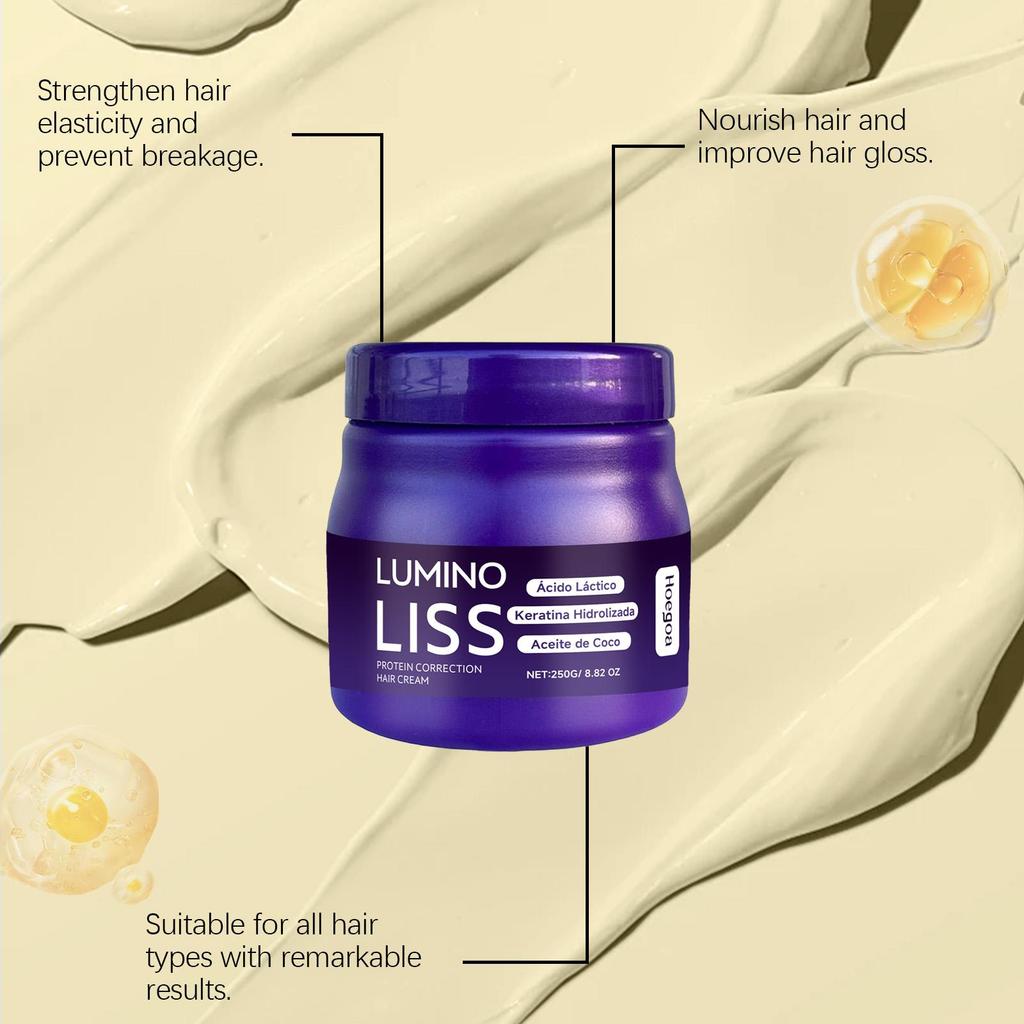 Proteinstärkande utslätande kräm Ger näring Mjukgör Håret Skapar Silkeslent Glatt Hår Reparerar Friss Lockar Naturligt Utan Att Skada Håret