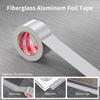 0.06/0.15mm Aluminum Foil Tape Fiberglass Kitchen Duct Countertop Wall AntiOil Pipe Repair Metal Shielding Signal
