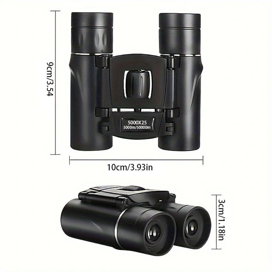 5000x25 HD Zoom BAK4 Telescope Portable Powerful Folding Low Light Binoculars Long Range for Hunting Camping Hiking Outdoor