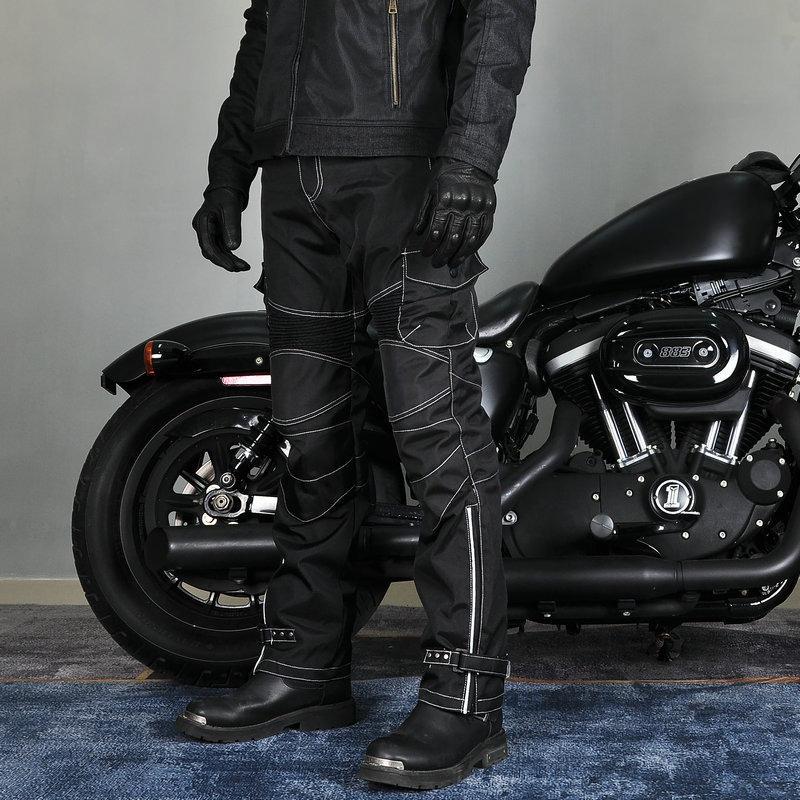 Neues Produkt Motorrad Radhosen Herren 06 Mehrzwecktaschen Werkzeughose Oxford-Gewebe wasserdicht verstellbar Hoher Bund Lokomotive Anti-Sturz-Hose