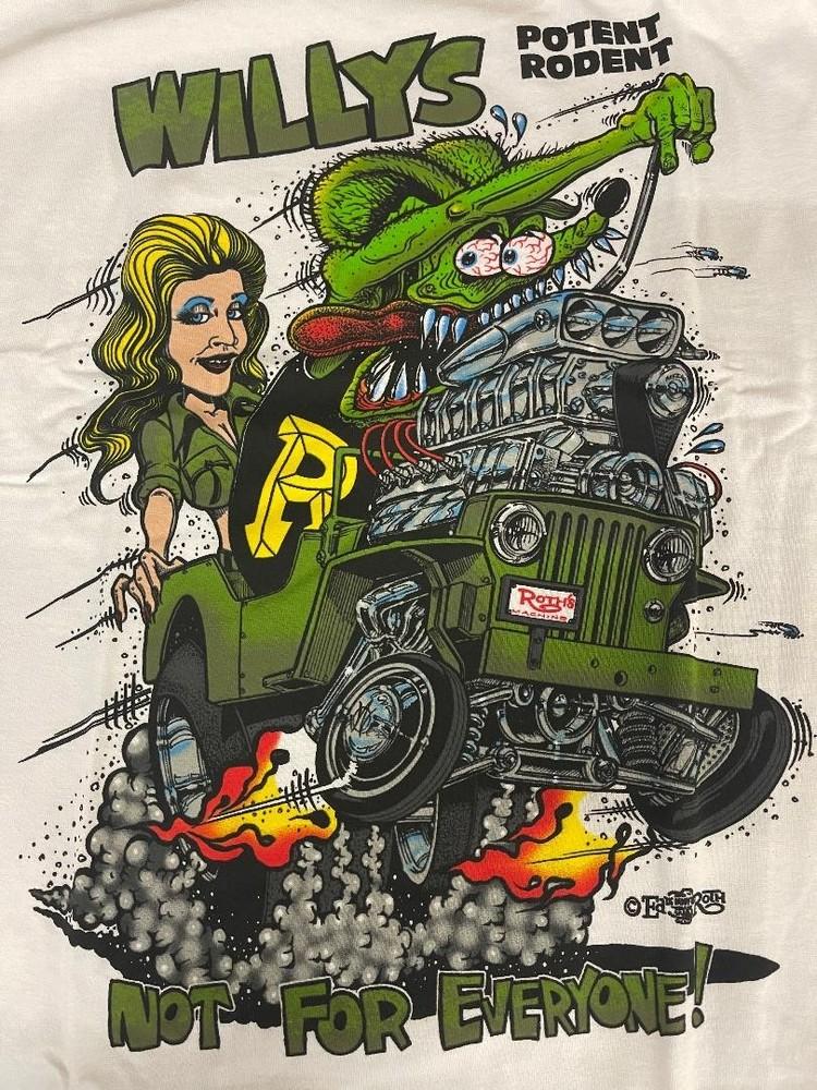 

Ed Roth Rat Fink Willys Potent Rodent Gift For Fan White All Size Shirt Unisex T-Shirt XXL