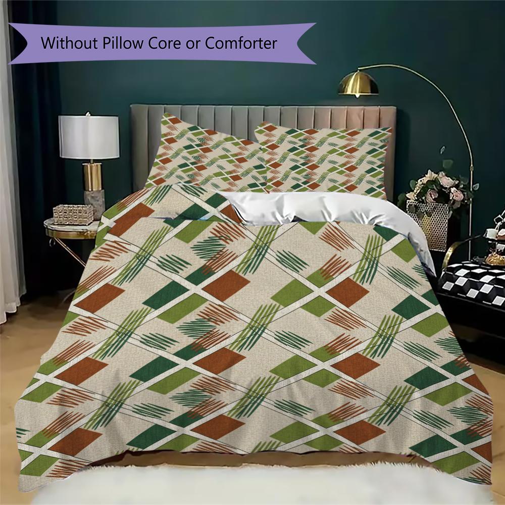 Simple Geometry Pattern Bedding uilt Set uilt Cover Pillowcase Home Decoration Birthday Gift (1 * duvet cover + 2 * pillowcase without core)22
