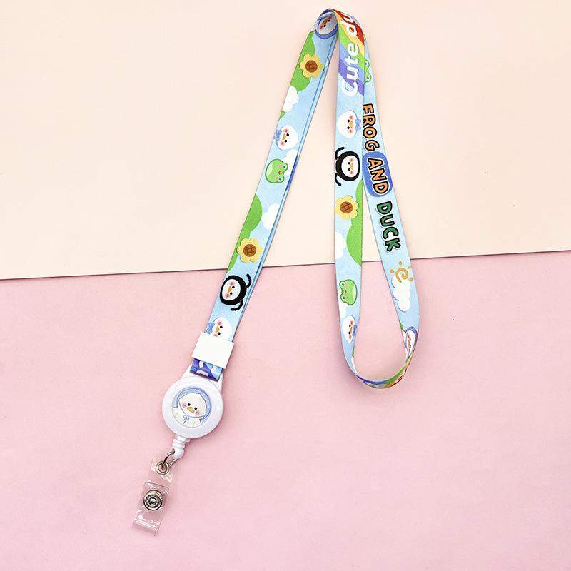 Cartoon Teleskopische Leichtziehbare Schnalle Lanyard Studenten Anti-Verlust Kartenhalter Halsband Langes Seil Arbeits Namensschild Namensschild Lanyard