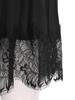 Women‘s Vintage Elastic Waist Skirt Eyelash Lace Pleated Hem Extender Half Slip Underskirt Layering
