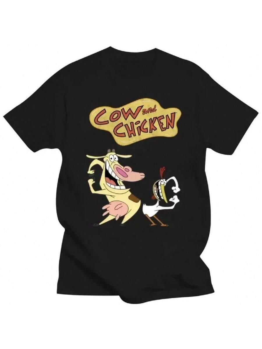 

New Cartoon Cow And Chickens V1 David Feiss Tv Series Animated Shirt All Sizes S-4Xl Gift Funny Tee Shirt XXXXXL