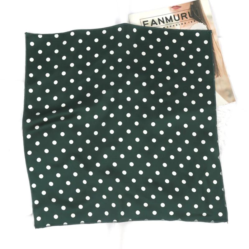 New Women 50cm Breathable Fashion Dot Small Neck Square Scarfs Office Lady Hair Band Foulard Hand Kerchief Female Bandana Shawl