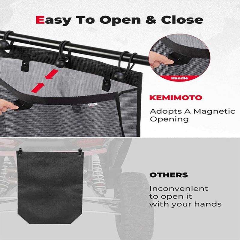 ATV Mesh Trash Bag Adjustable Boat Garbage Organizer Golf Cart Garbage Bag For Farmers Outdoor Enthusiasts Campers Ranch