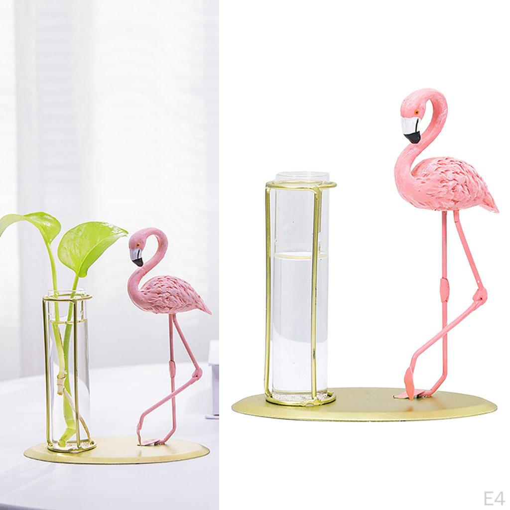 Vaso Idroponico Creativo a Forma di Fenicottero Organizer da Tavolo/Bancone Decorazione Ornamento