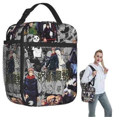 Jujutsu Kaisen Sukuna Anime Insulated Lunch Bag for Women Kids Portable Food Boxes Thermal Lunch Box Tote
