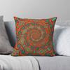 Orange Teal Vortex Pillowcase Polyester Linen Velvet Printed Zip Decor Car Cushion Cover